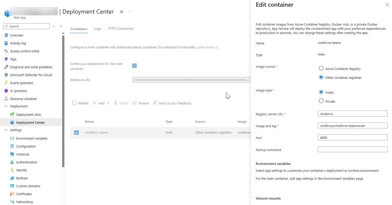 Container Configuration