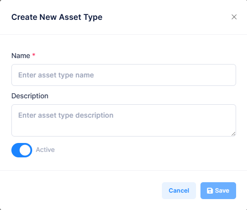 Create New Asset Type