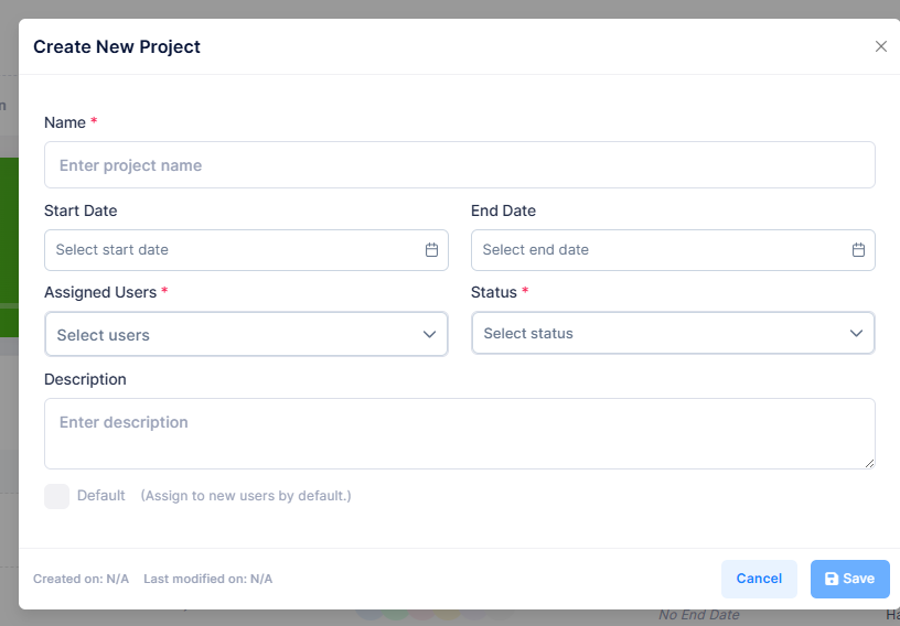 Create New Project