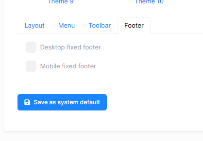 Footer Settings