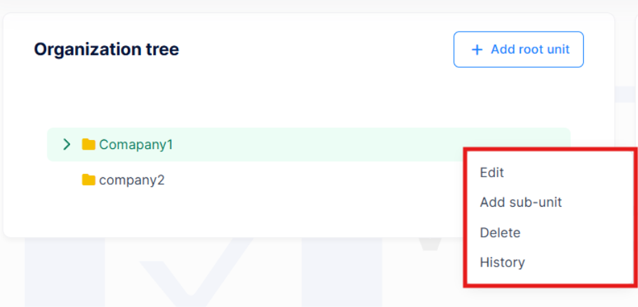 Manage Organization Tree