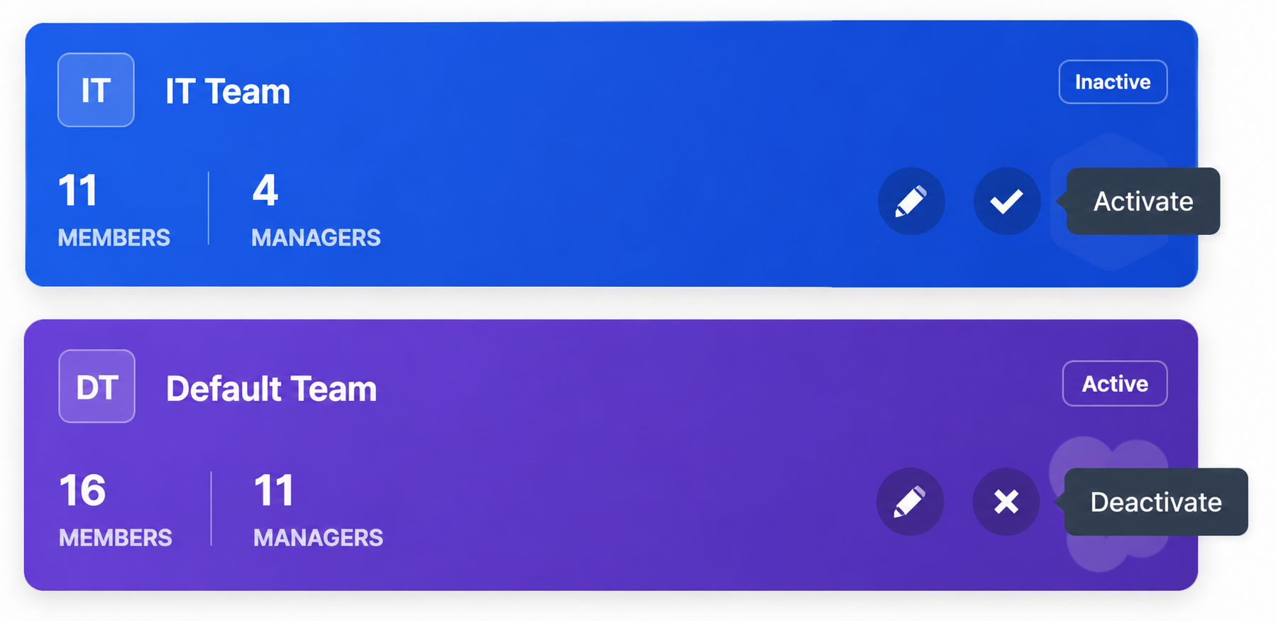 Team Status Toggle