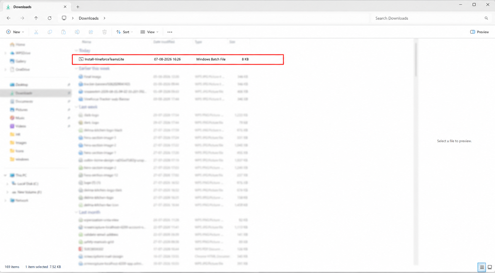 Locate the Install-VineforceTeamsLite bat file