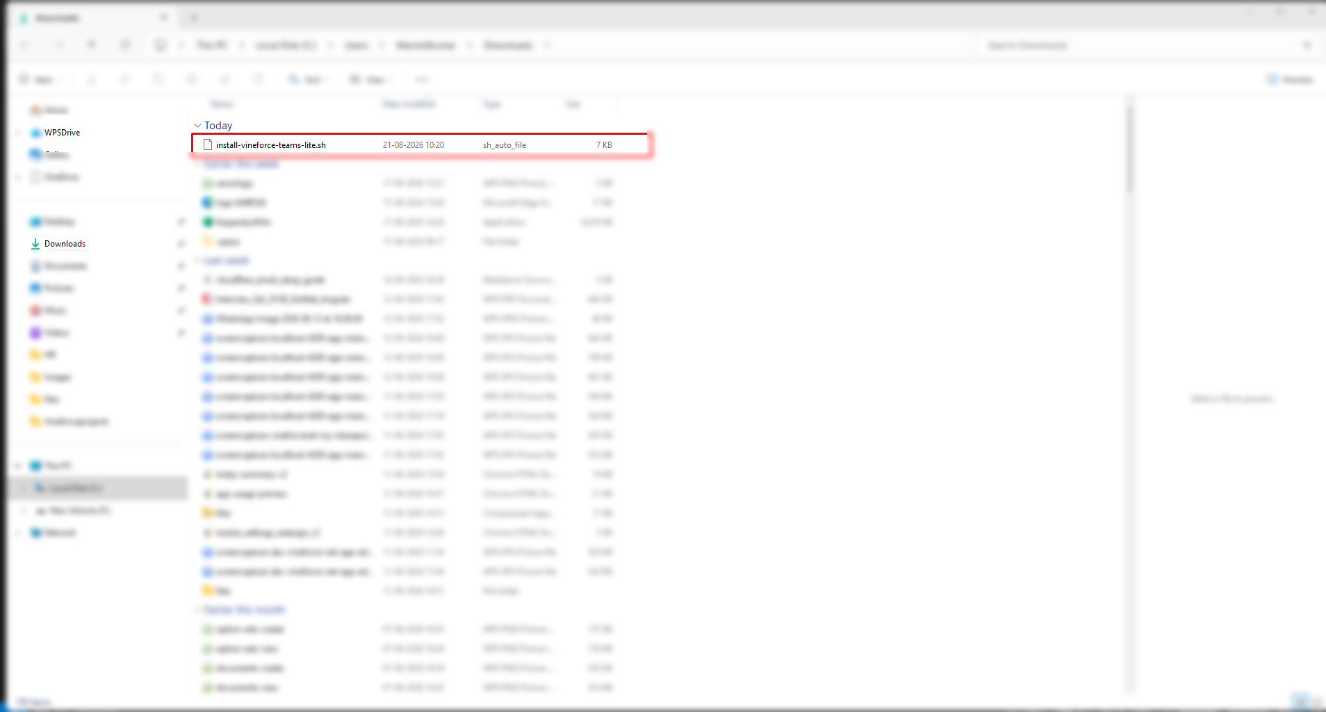 Locate and copy the .sh file script